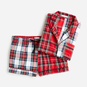 J.Crew Long-sleeve flannel pajama short set in cocktail plaid